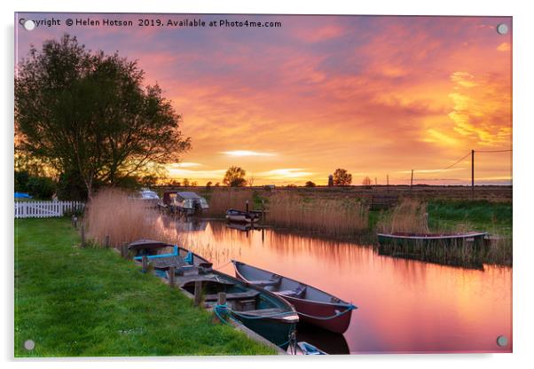 Boats at West Somerton  Acrylic by Helen Hotson