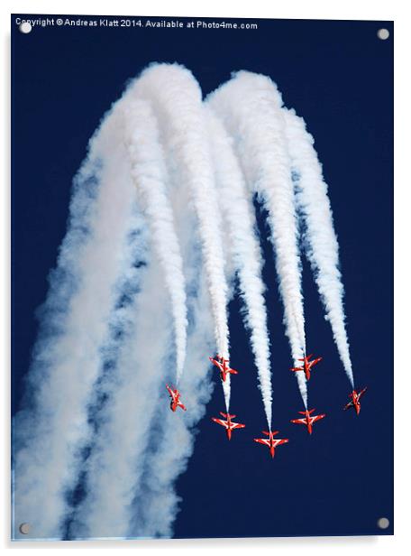 Red Arrows 2 Acrylic by Andreas Klatt