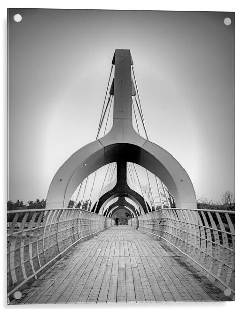 Solvesborg Pedestrian Bridge with Jogger Acrylic by Antony McAulay