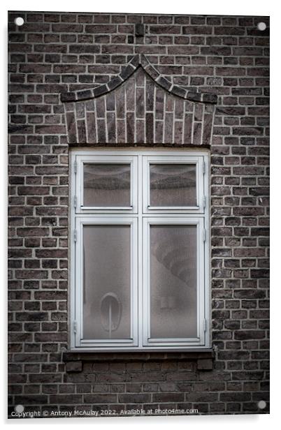 Brick Wall Single Window Acrylic by Antony McAulay