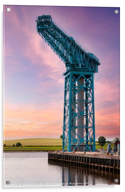 Clydebank Titan Crane at Sunset Acrylic by Antony McAulay