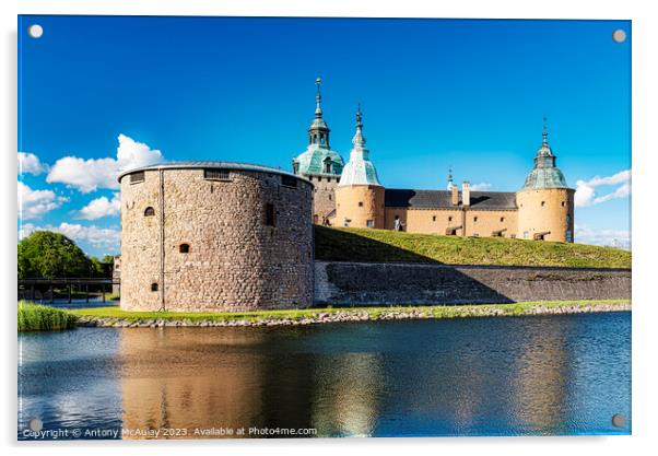Kalmar Castle and Moat Acrylic by Antony McAulay