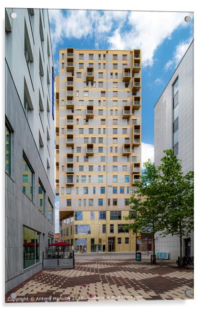 Helsingborg Soder Heights Tower Block Acrylic by Antony McAulay