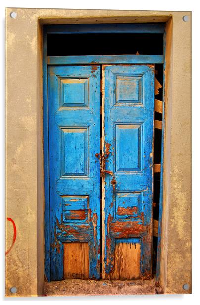 worn down blue door Acrylic by Antony McAulay