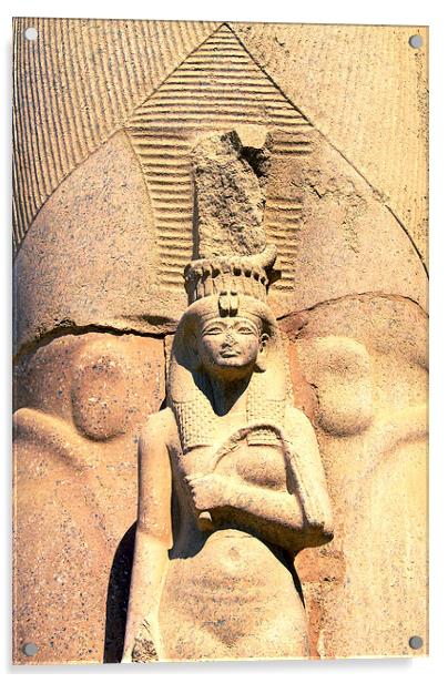 karnak temple statue 02 Acrylic by Antony McAulay