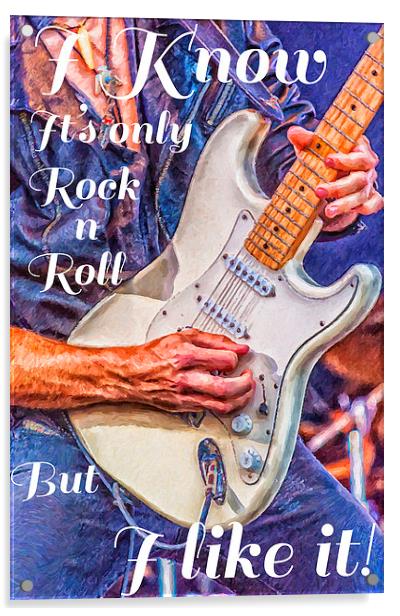 Hard Rock Guitarist Digital Painting Acrylic by Antony McAulay