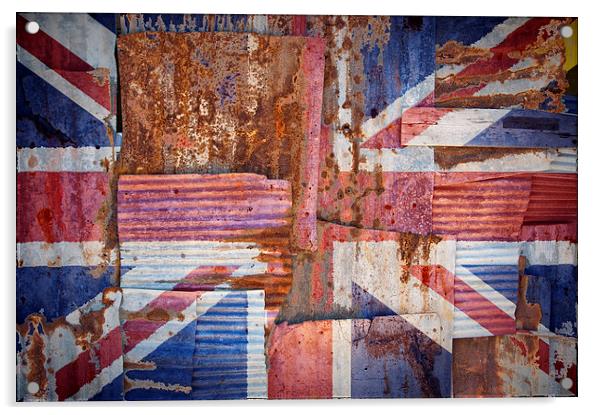 Corrugated Iron United Kingdom Flag Acrylic by Antony McAulay