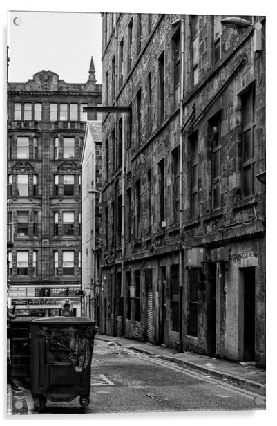 Glasgow Backstreet Monochromatic Acrylic by Antony McAulay