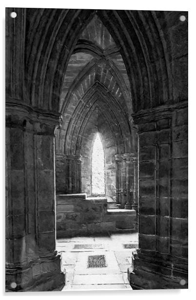 Glasgow Cathedral Interior Digital Painting Acrylic by Antony McAulay