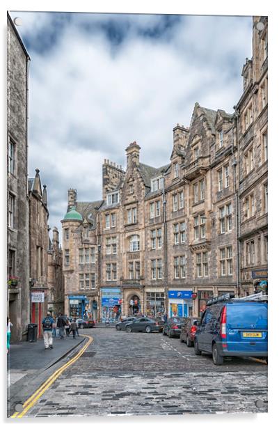 Edinburgh Royal Mile Street Acrylic by Antony McAulay