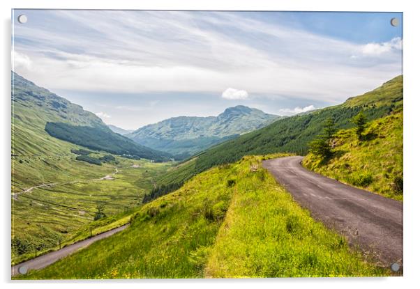 Highland Road In Scotland Acrylic by Antony McAulay