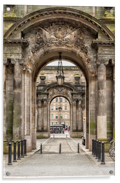 Glasgow City Chambers Side Entrance Acrylic by Antony McAulay