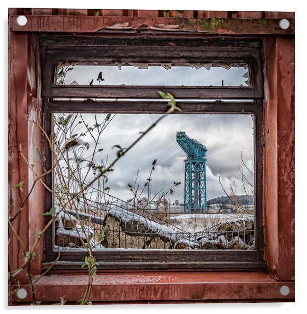 Titan Crane Through the Ruin Acrylic by Antony McAulay