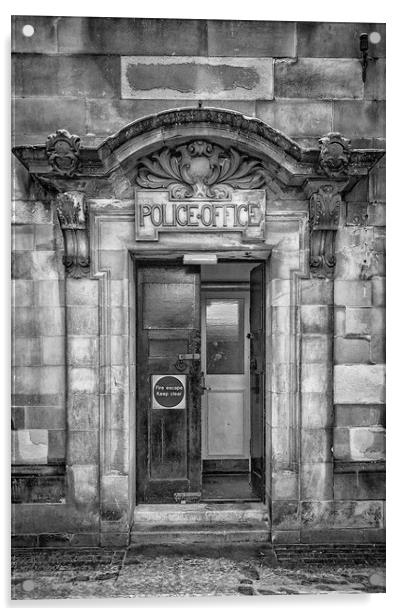 Clydebank Former Police Station Entrance Mono Acrylic by Antony McAulay