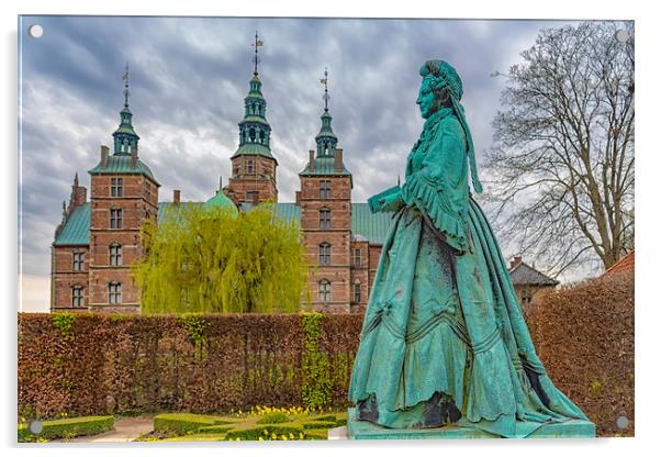 Statue at Rosenborg Castle Acrylic by Antony McAulay
