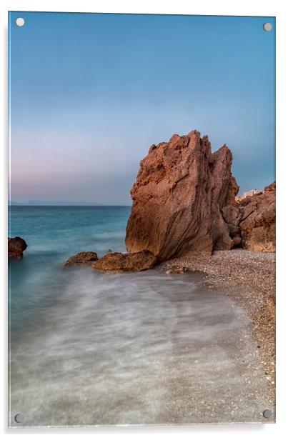 Rhodes Kato Petres Beach View Acrylic by Antony McAulay