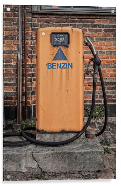 Retro Petrol Pump Acrylic by Antony McAulay