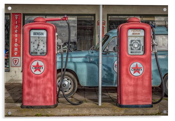 Vintage Petrol Pumps Acrylic by Antony McAulay