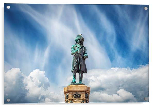 Karlskrona Stotorget King Karl XI Statue Acrylic by Antony McAulay