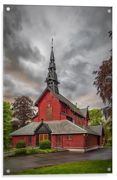 Trondheim Tilfredshet Church Acrylic by Antony McAulay