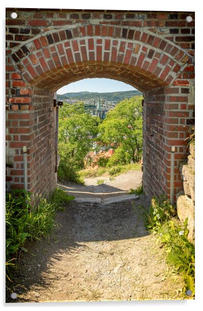 Trondheim Kristiansten Fortress Archway View Acrylic by Antony McAulay