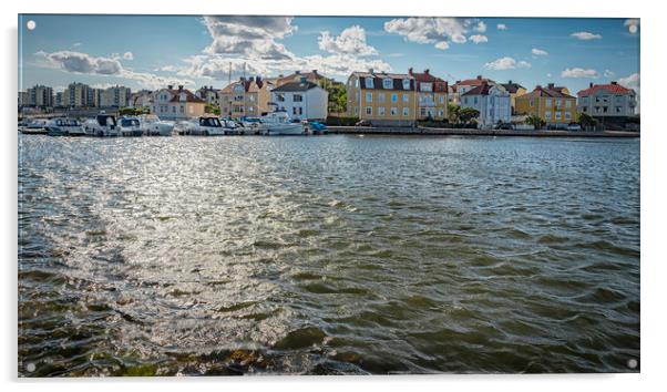 Karlskrona View of Ekholmen Island From the Sea Acrylic by Antony McAulay