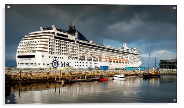 Trondheim MSC Orchestra Cruise Ship Acrylic by Antony McAulay