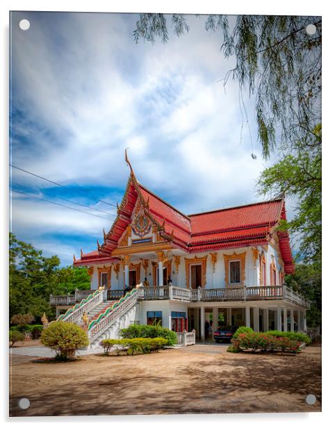 Thailand Hua Hin Chinese large Temple Acrylic by Antony McAulay