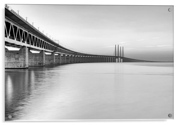 Oresunds Bridge Hi Key Edit Acrylic by Antony McAulay