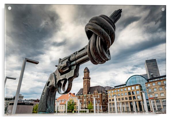 Malmo The Knotted Gun Acrylic by Antony McAulay