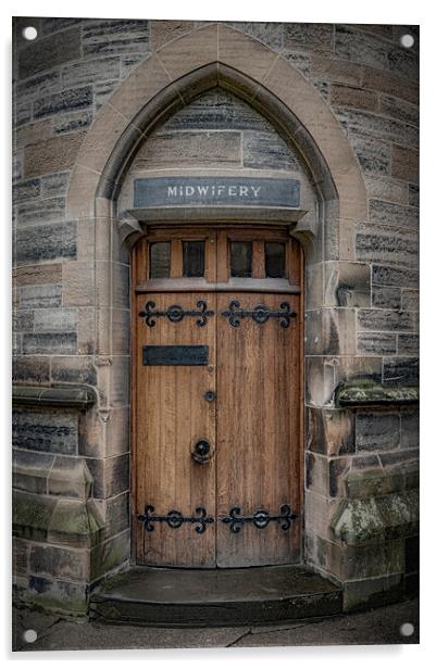 Glasgow University Midwifery Doorway Acrylic by Antony McAulay