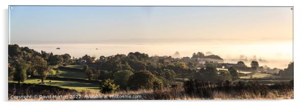 Early Morning Mist across the Cheshire Plain in Autumn Acrylic by David Morton