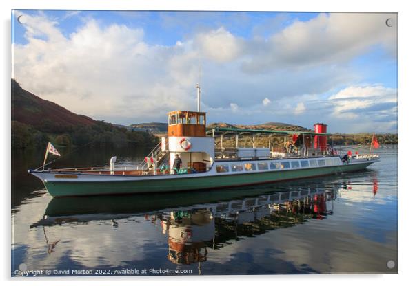 Ullswater Steamer Approaching Howtown Pier Acrylic by David Morton