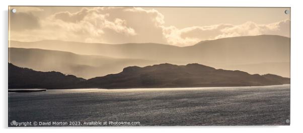 Silhouette of the hills south of Upper Loch Torridon Acrylic by David Morton