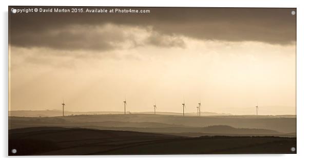  Fullabrook Windfarm Silhouetted Against the Morni Acrylic by David Morton