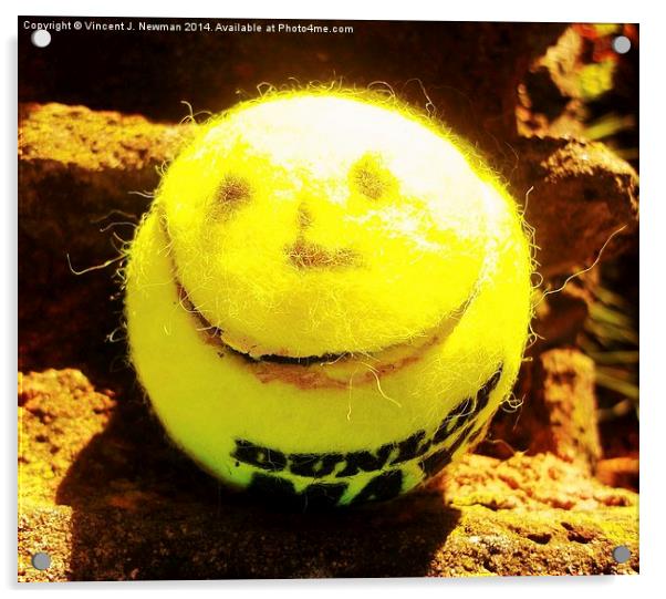 Smiling Tennis Ball- Unique Photography Acrylic by Vincent J. Newman
