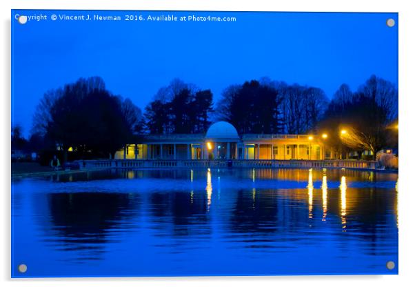 Eaton Park Lake at Dusk, Norwich, England Acrylic by Vincent J. Newman