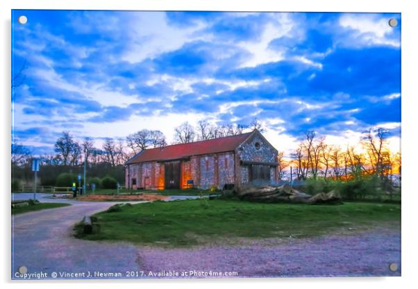 Whitlingham Visitor Centre at Sunset, U.K Acrylic by Vincent J. Newman