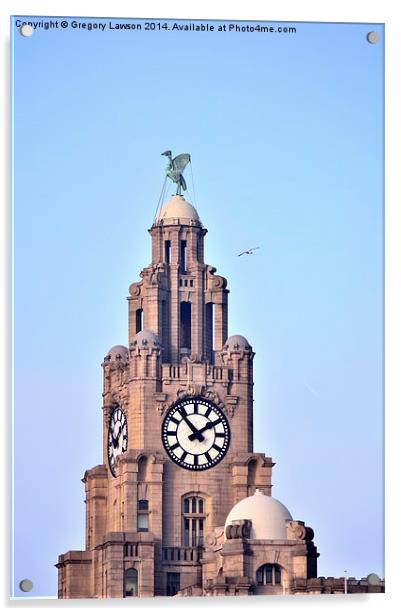 Liver Bird Building Acrylic by Gregory Lawson