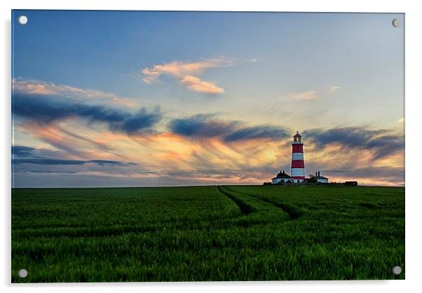 Happisburgh Lighthouse at Sunset Acrylic by Steve Hardiman