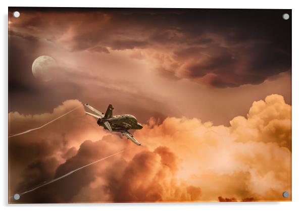 Hawk at Sunset Acrylic by Steve Hardiman