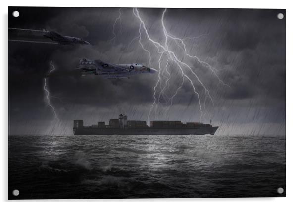 F4 Phantom Coastal Patrol Acrylic by Steve Hardiman