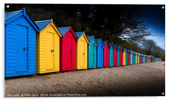 Beach Huts Acrylic by Mike Janik