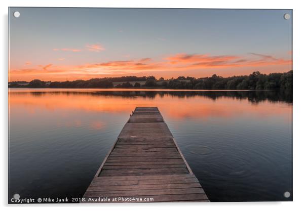 Pickmere Lake Cheshire Acrylic by Mike Janik