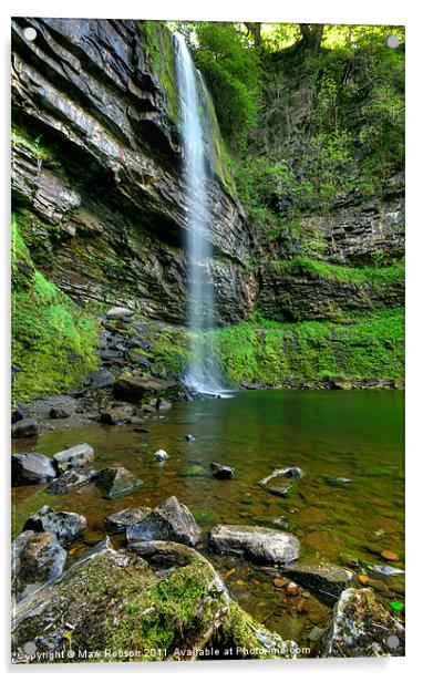 Henrhyd Falls Acrylic by Mark Robson