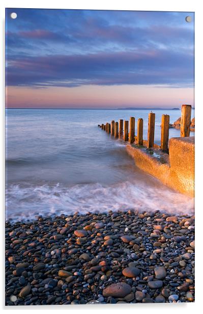 Amroth Sunrise Acrylic by Mark Robson