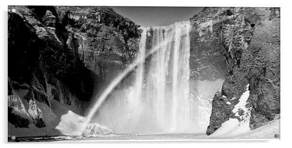 Skogafoss waterfall in Iceland. Acrylic by richard pereira