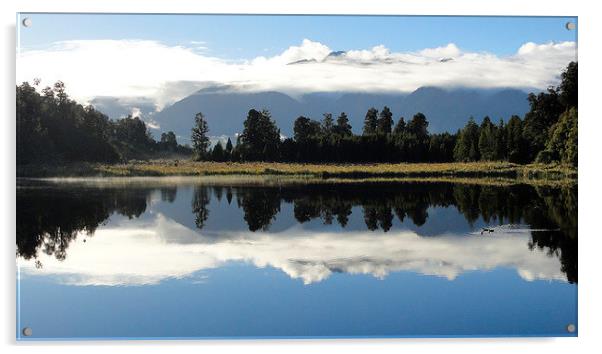 Lake Matheson New Zealand Acrylic by mike hudson