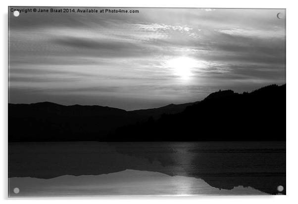  Argyll Sunset in Black and White Acrylic by Jane Braat
