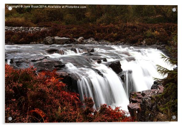  Glen Coe Waterfalls Acrylic by Jane Braat